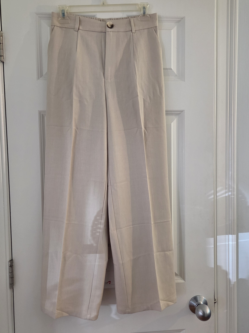 Women's Wide-Leg Dress Pants in Light Beige